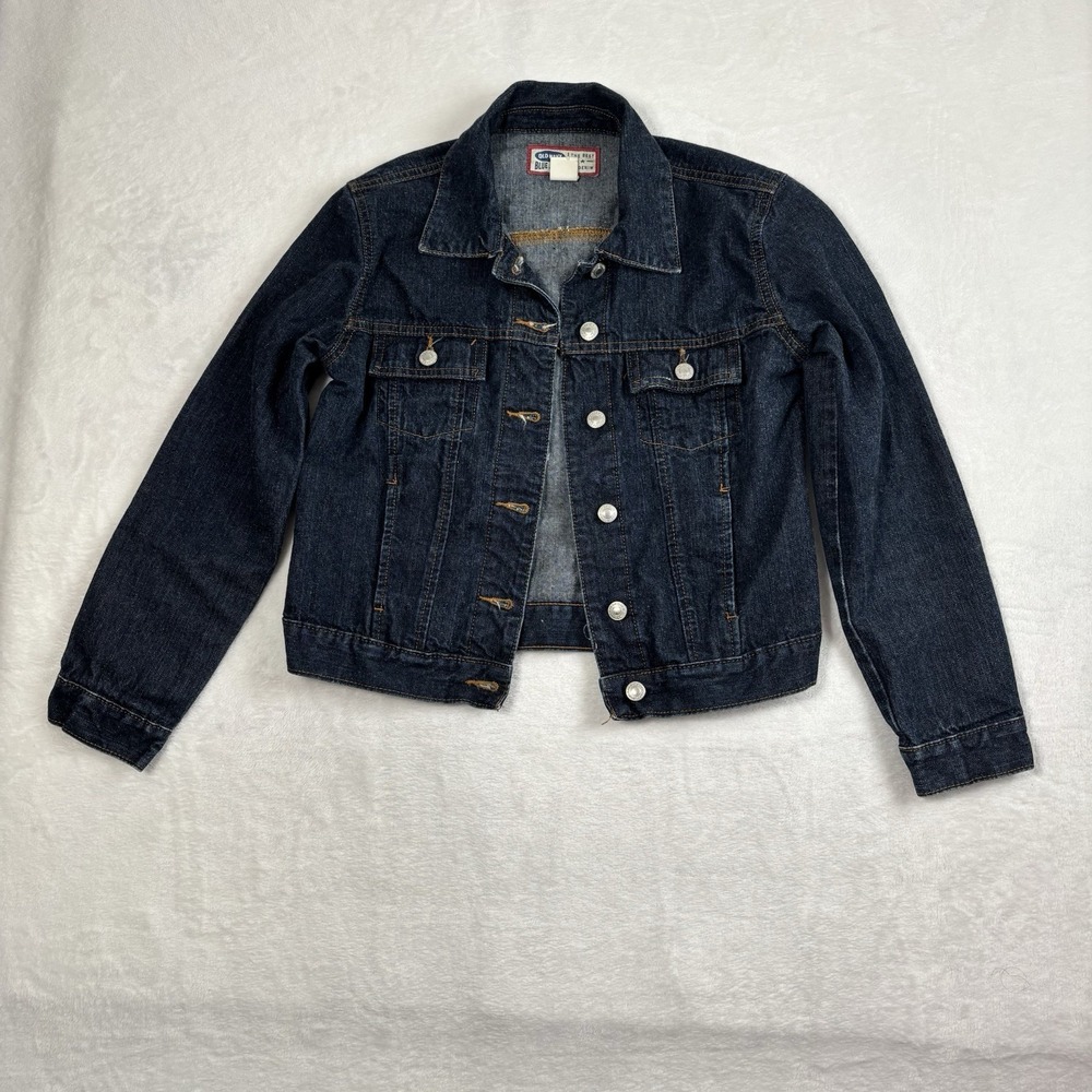 Old Navy Blue Jeans Long‎ Sleeve Dark Denim Trucker Jacket Women's XS